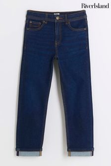 River Island Blue Boys Dark Wash Straight Jeans (N79467) | Kč795 - Kč990