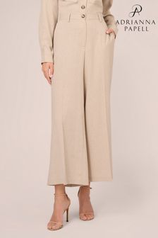 Adrianna Papell Natural Full Wide Leg Utility Trousers With Slash Pockets