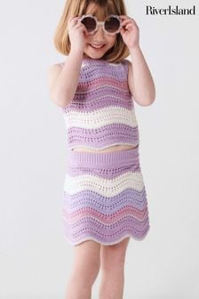 River Island Purple Mini Girls Wave Crochet Set (N79512) | 158 QAR