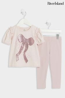 River Island Pink Girls Unique T-Shirt Set (N79514) | AED102