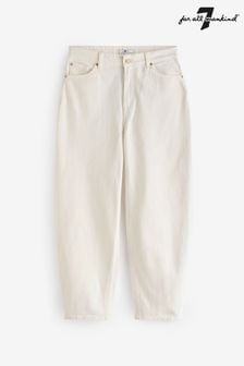 7 For All Mankind Jayne Tapered Mankind White Jeans (N79532) | ￥35,230