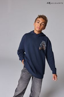 smALLSAINTS Navy Boys 100% Cotton Oversized Graphic Pullover Hoodie (N79591) | $62 - $69