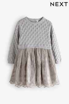 Girls grey jumper dress 2025