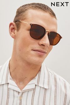 Черепаховый коричневый - Круглые солнцезащитные очки с поляризованными стеклами (N89982) | 10 070 тг
