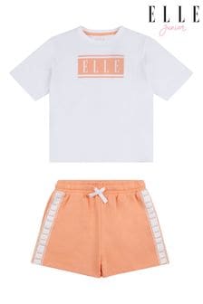 Elle Junior Girls White T-Shirt and Shorts Set