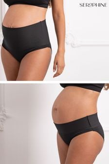 Seraphine Folded Waist Black Maternity and Post Maternity Briefs 2 Pack (N90141) | kr530