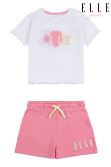Elle Junior Girls White T-Shirt and Shorts Set