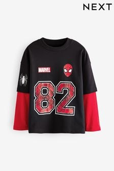 Black/Red Licensed Marvel Spiderman Skate Sleeve 100% Cotton T-Shirt (3-14yrs) (N90179) | $31 - $39