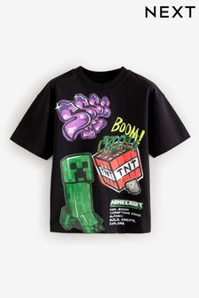 Black Bold Graffiti Licensed Minecraft 100% Cotton T-Shirt (3-16yrs) (N94785) | $22 - $27