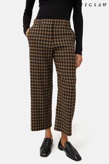 Jigsaw Dale Linen Check Trousers (N94809) | AED721