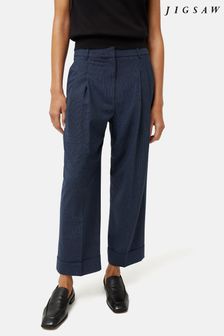 Jigsaw Pleated Crop Turn Up Trousers (N94811) | AED887