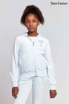 Juicy Couture Синее худи для девочек на молнии с отделкой стразами и короной (N94845) | €119 - €143