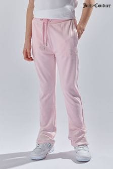 Светло-розовый - Спортивные брюки для девочек с отделкой стразами Juicy Couture (N94849) | €103 - €124
