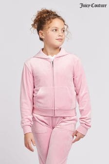 Juicy Couture Girls Pink Tonal Zip Through Hoodie (N94864) | €89 - €107