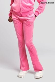 Темно-розовый - Спортивные брюки для девочек с отделкой стразами Juicy Couture (N94865) | €99 - €119