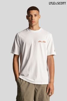 Белая футболка с принтом Lyle & Scott (N94886) | €46