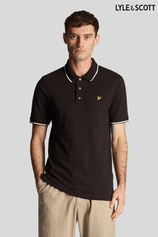 Lyle & Scott Tipped Black Polo Shirt (N94895) | AED305