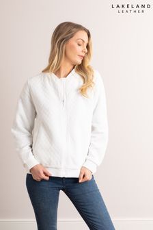Lakeland Clothing Marissa Jersey Quilted White Bomber Jacket