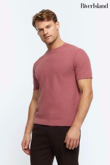 River Island Textured Knitted T-Shirt
