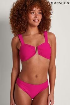 Monsoon Pink Maria Ribbed Bikini Bottoms (N95093) | $55