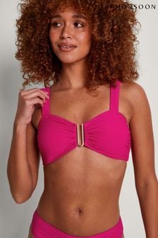 Monsoon Pink Maria Ribbed Bikini Top (N95118) | 173 QAR