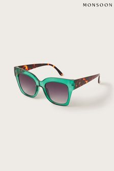 Monsoon Green Colourblock Tortoiseshell Sunglasses (N95119) | kr350