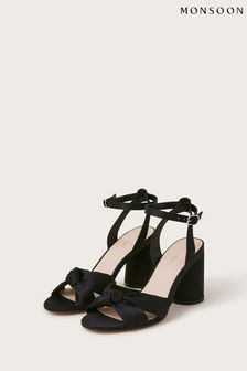 Monsoon Black Knot Front Block Heel Sandals (N95131) | $103