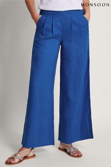 Monsoon Blue Solene Wide Leg Trousers (N95148) | 292 QAR