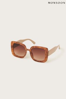 Monsoon Brown Mottled Square Sunglasses (N95152) | €22