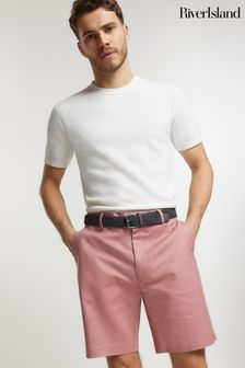 River Island Pink River Island Slim Fit Belted Short (N95207) | €45