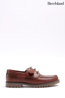River Island Brown Leather Boat Shoes (N95210) | $132