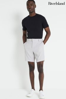 River Island Grey Plisse Shorts (N95221) | $60