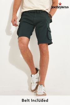 Joe Browns Green Multi Pocket Knee Length Belted Relaxed Fit Camo Cargo Shorts (N95329) | OMR21