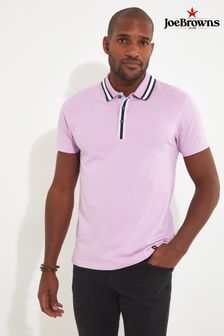 Joe Browns Purple Striped Collar Polo Shirt (N95342) | AED222