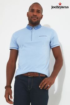 Joe Browns Blue Chambray Collar Polo Shirt (N95380) | LEI 239
