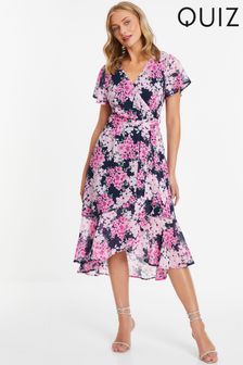 Quiz Midaxikleid aus Chiffon mit Flügelärmeln und abfallendem Saum (N95397) | 75 €