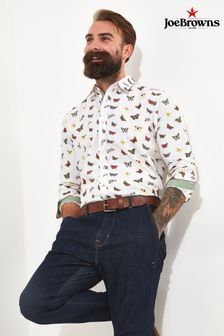 Joe Browns White Butterfly Print Collared Shirt (N95407) | BGN 124