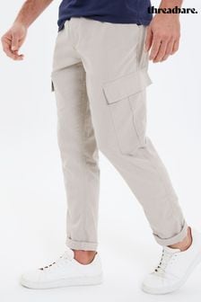 Threadbare Grey Linen Blend Pull On Cargo Trousers (N95414) | 204 SAR