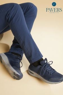 Granatowy - Sznurowane buty sportowe Pavers (N95420) | 250 zł