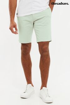 Threadbare Green Slim Fit Cotton Chino Shorts With Stretch (N95433) | $38