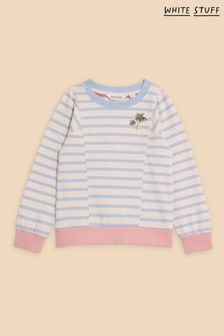 White Stuff Blue Striped Crew Sweatshirt (N95436) | $33