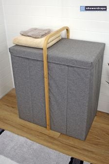 Showerdrape Grey Cotswold Double Laundry Hamper With Lid (N95449) | 312 SAR