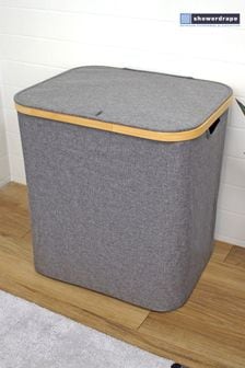 Showerdrape Grey Large Cotswold Laundry Hamper With Lid (N95463) | ￥5,810