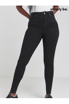 Simply Be Black Simply Be High Waisted Super Stretch Skinny Jeans (N95488) | Kč1,190
