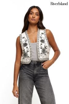 River Island Embroidered Waistcoat