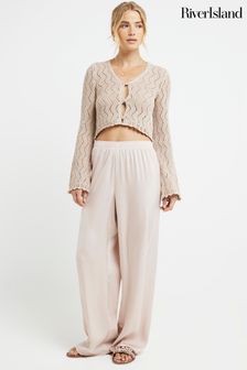 River Island Satin Pull On Elasticated Trousers