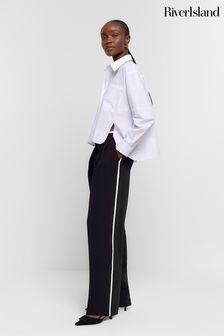 River Island Black Casual Contrast Side Stripe Trousers (N95548) | BGN 129