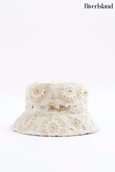 River Island Cream Crochet Bucket Hat (N95581) | €27