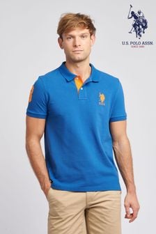 U.S. Polo Assn. Regular Fit Mens Pink Player 3 Pique Polo Shirt (N95630) | ₪ 277