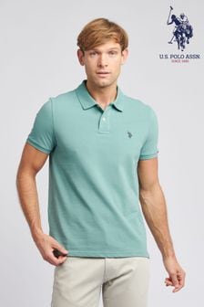 U.S. Polo Assn. Sky Blue Regular Fit Pique 100% Cotton Polo Shirt (N95656) | $86